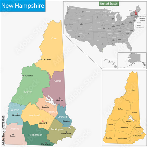 New Hampshire map
