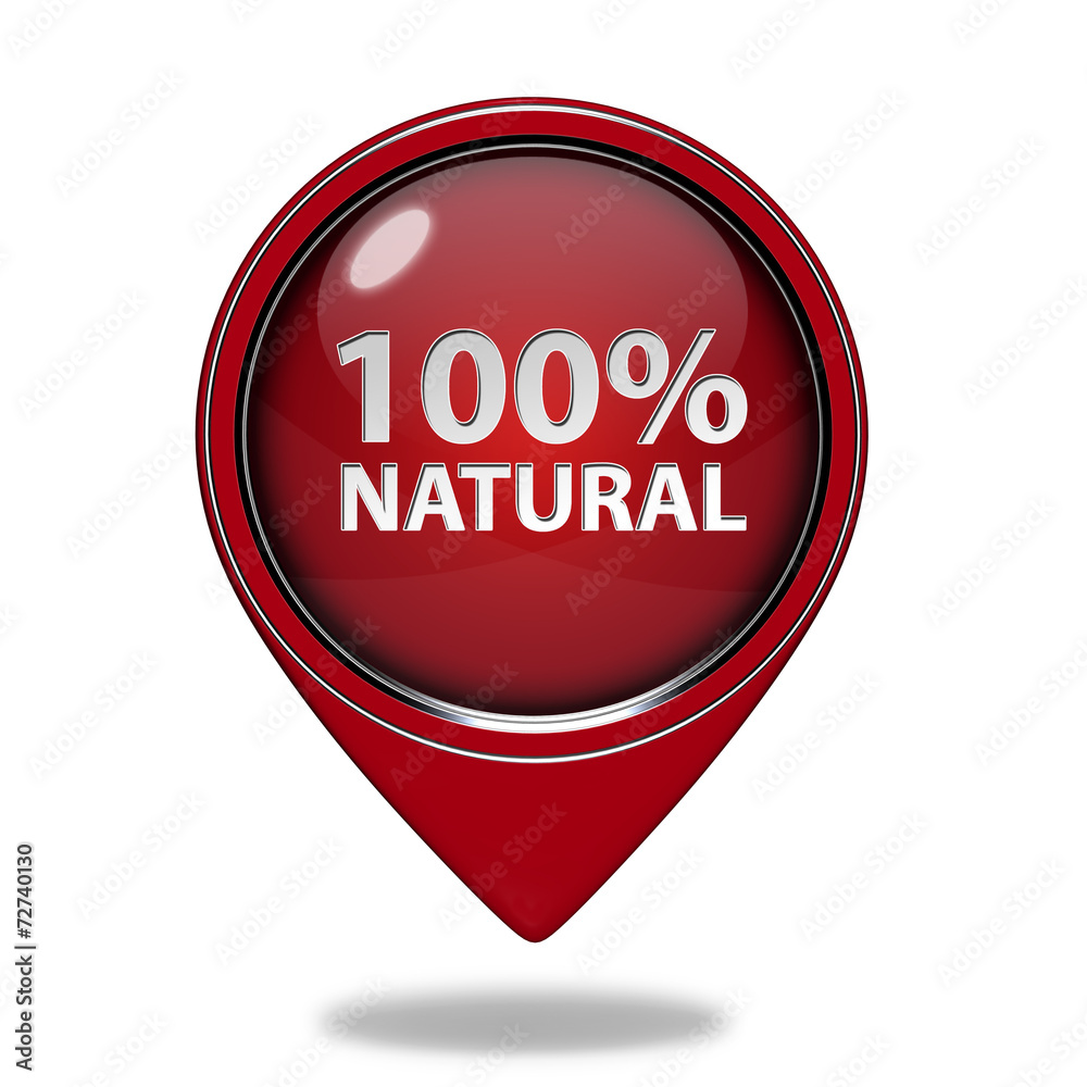 100% natural pointer icon on white background