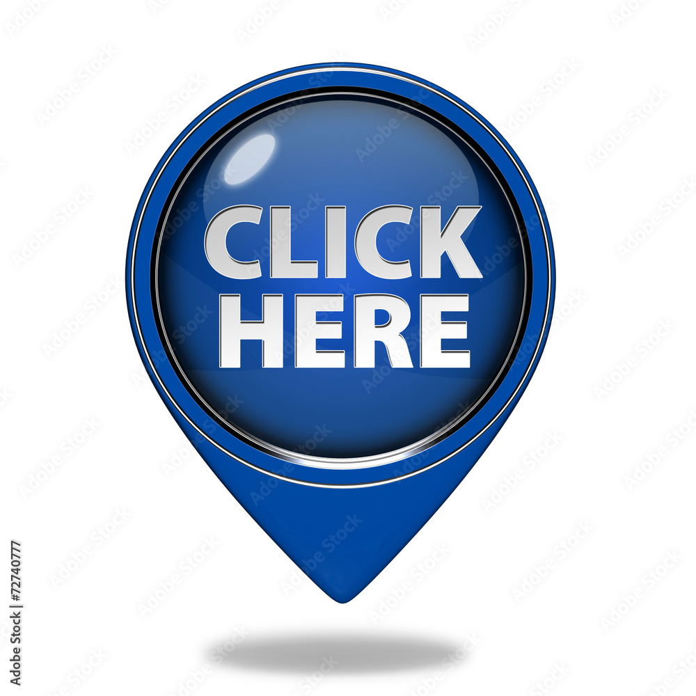 Click here pointer icon on white background Click here pointer icon on white background