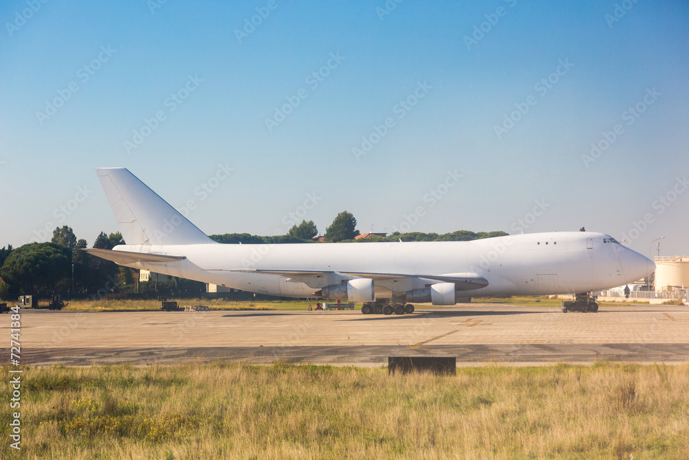 Big Cargo Airplane at Airport Parking Area Big Cargo Airplane at Airport Parking Area