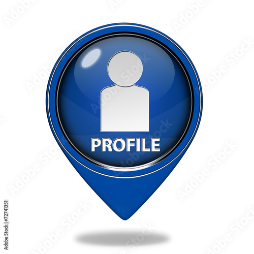 Profile pointer icon on white background