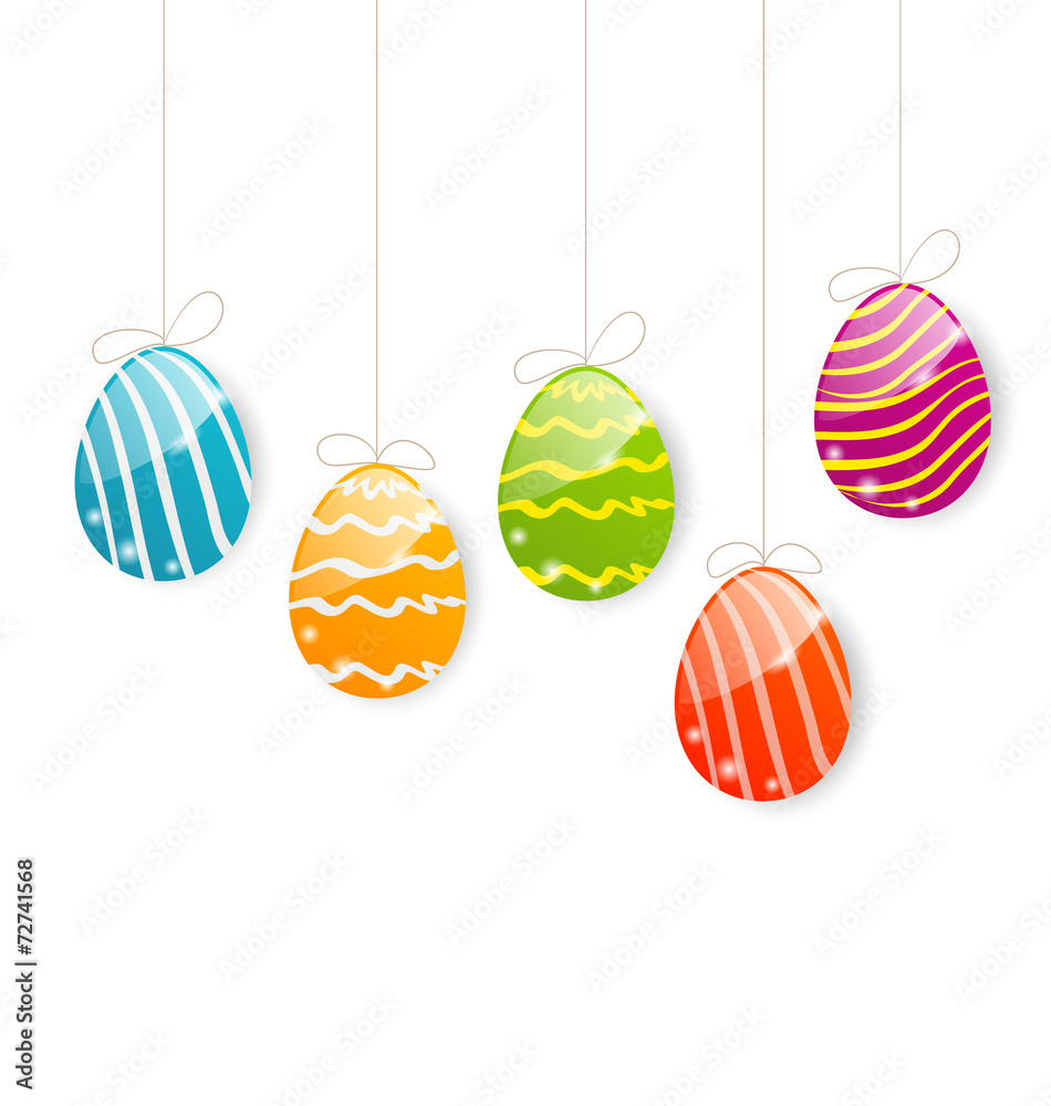 Easter colorful eggs on white background Easter colorful eggs on white background