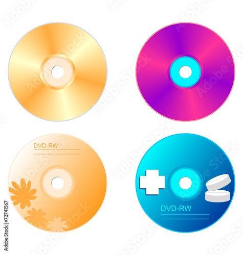 Realistic illustration set DVD disk