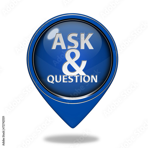 Q&A pointer icon on white background