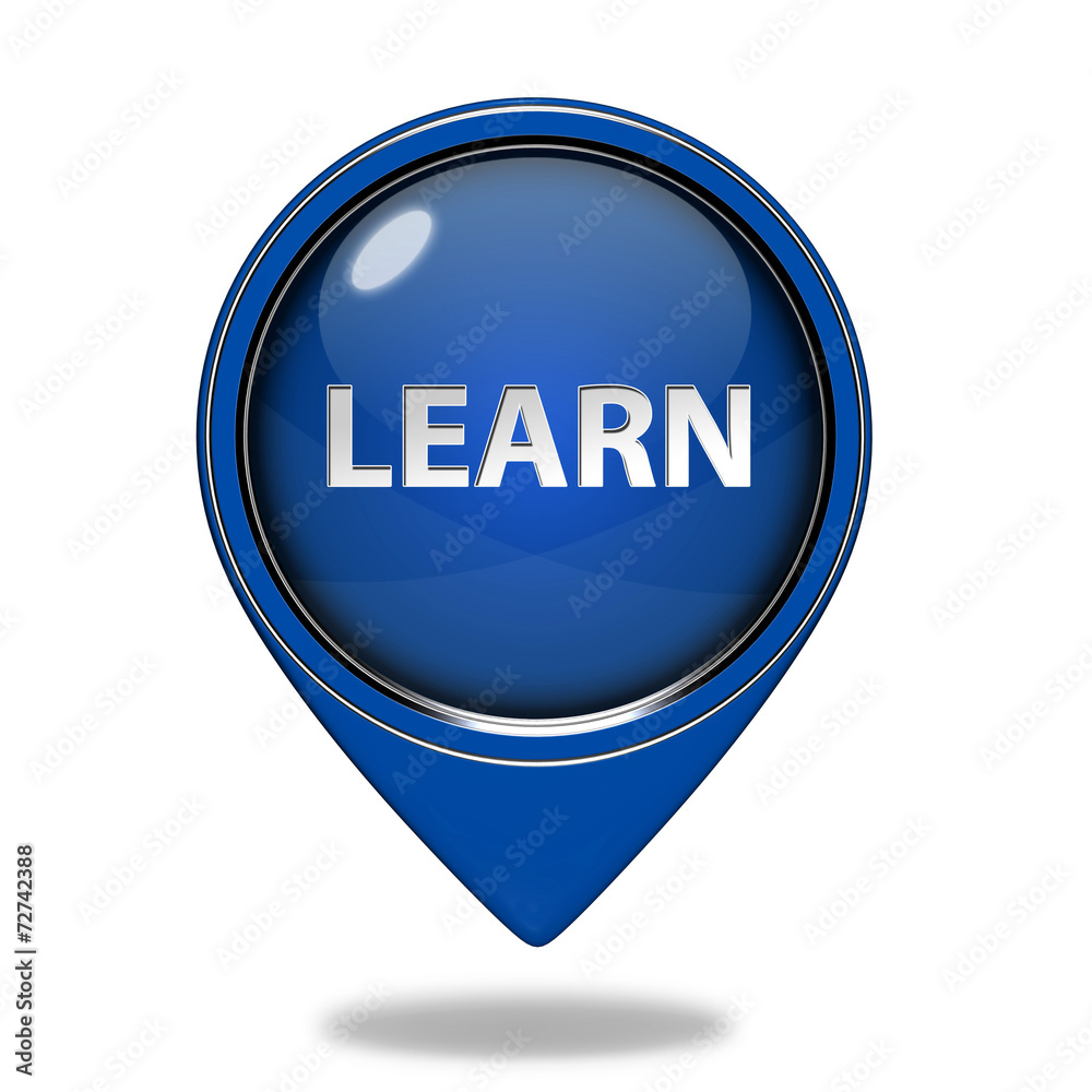 Learn pointer icon on white background Learn pointer icon on white background