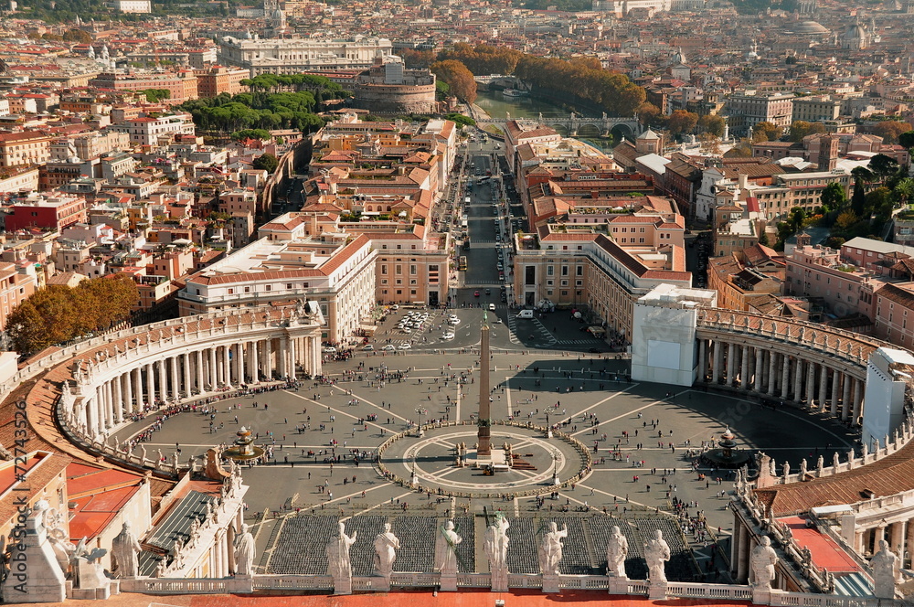 St.Peters square seen from Michelangelos dome.