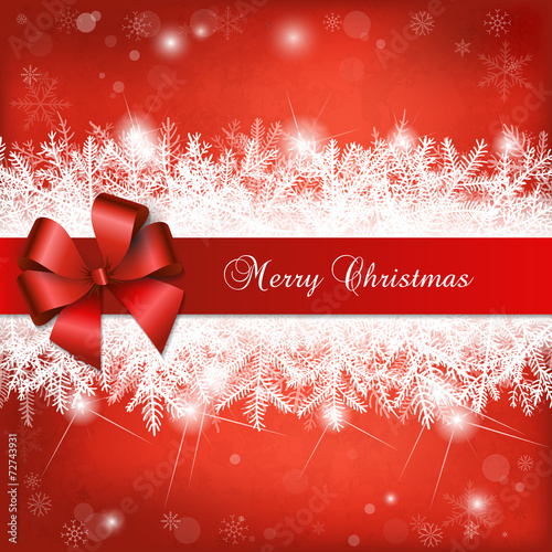 Card for the winter holidays with snowy fir branches