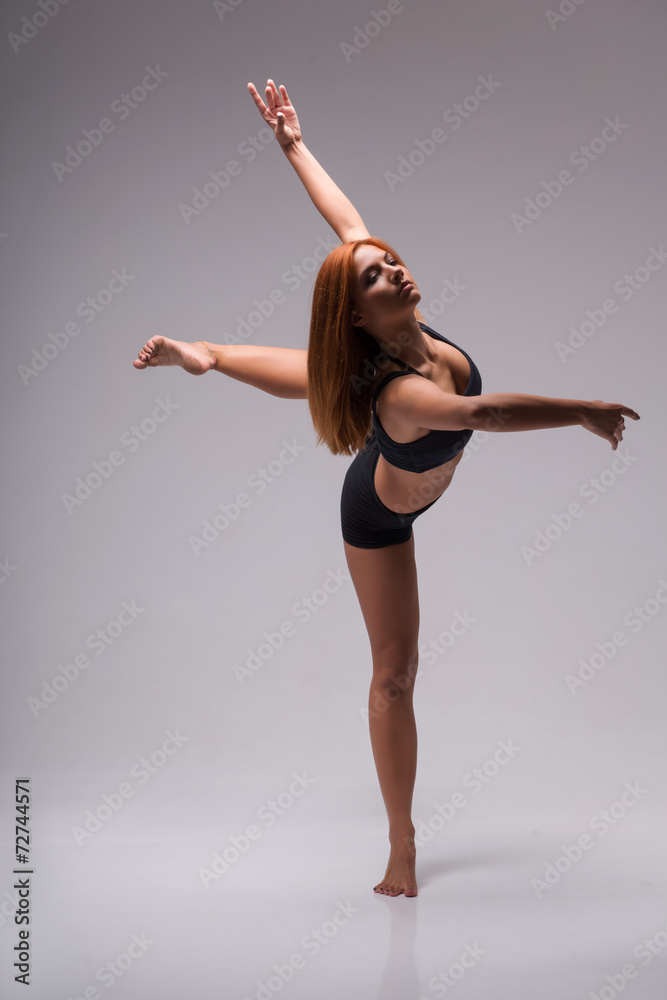 Fototapeta premium Woman gymnast stretching