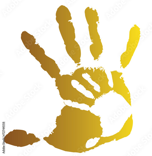 Detail imprint of hand, vector illustration isolated