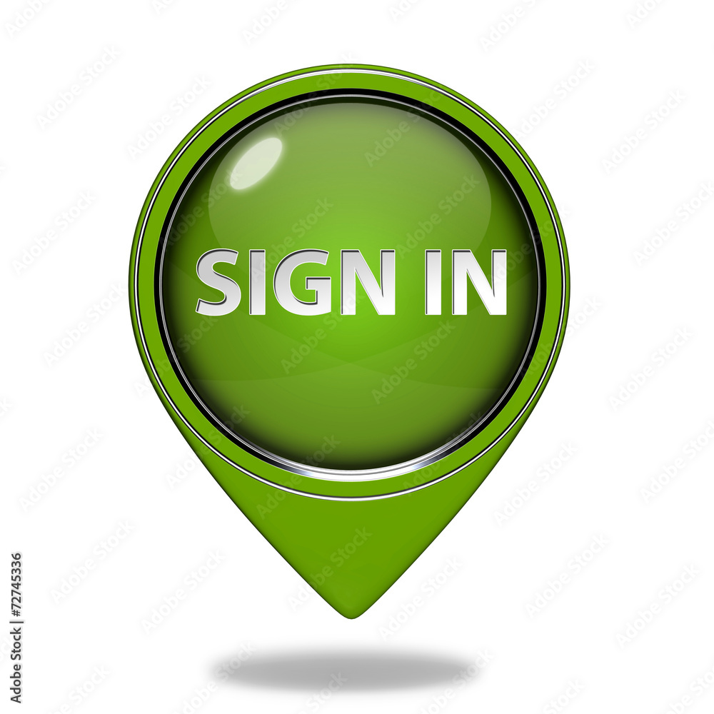 sign in pointer icon on white background sign in pointer icon on white background