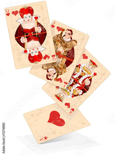 Hearts play cards