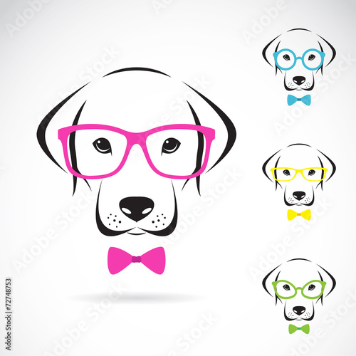Vector images of dog labrador wearing glasses