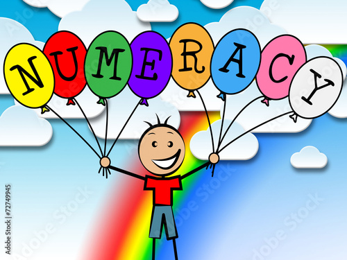 Numeracy Balloons Represents Numeric Count And Numeral photo