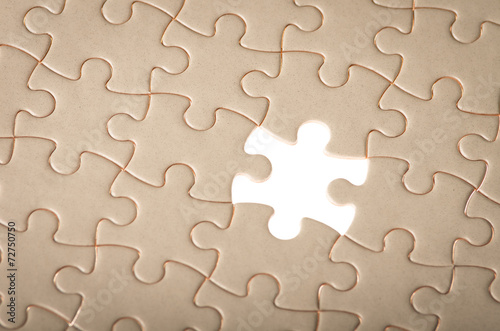 jigsaw puzzle with missing piece