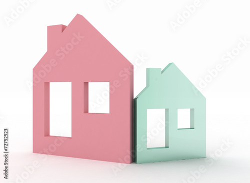 3d two model house symbol set