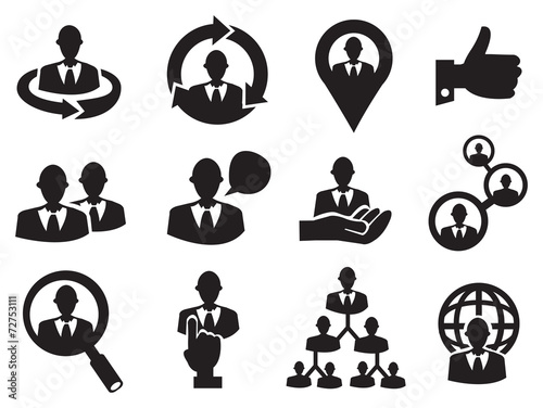 Business Man Icon Set for Human Resource