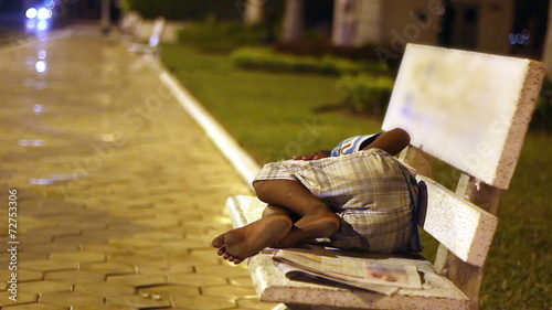 homeless children sleeping on the street