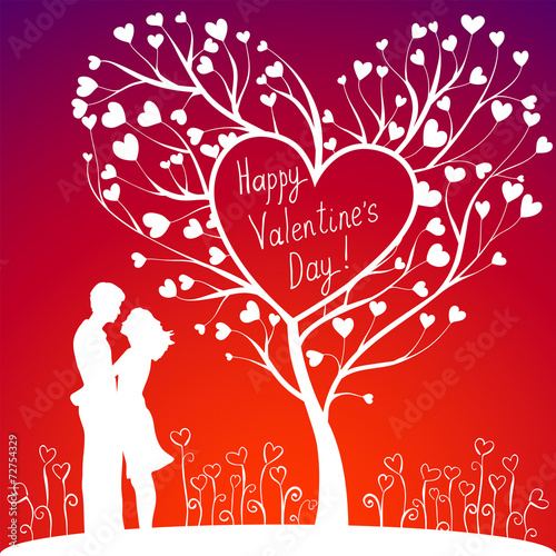 Couple With Valentine's Tree