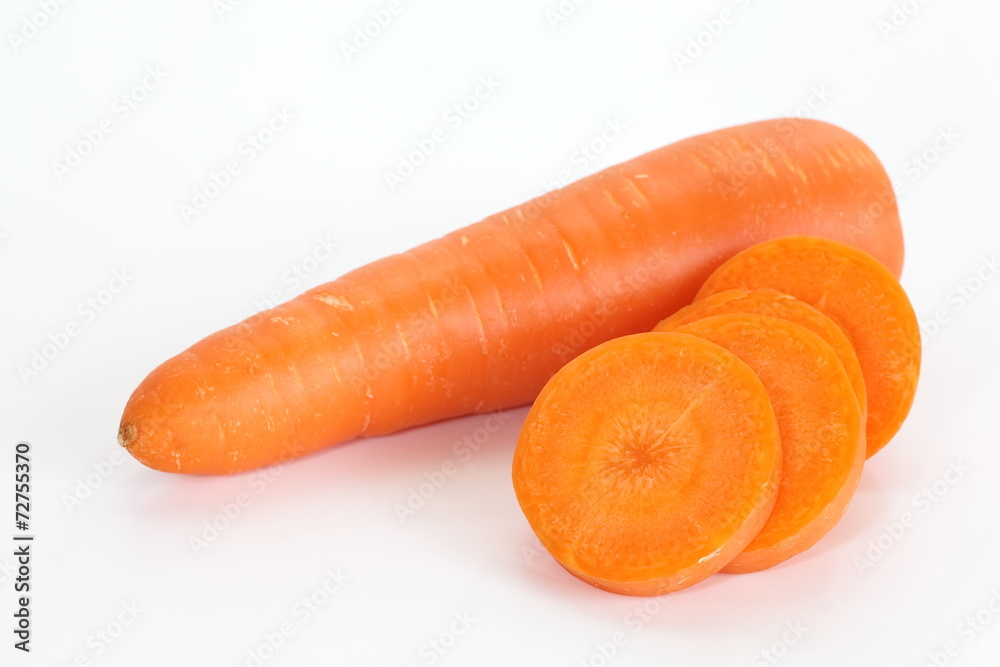 Fresh and sweet carrot isolated on white background Fresh and sweet carrot isolated on white background