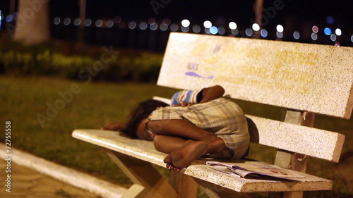 homeless children sleeping on the street