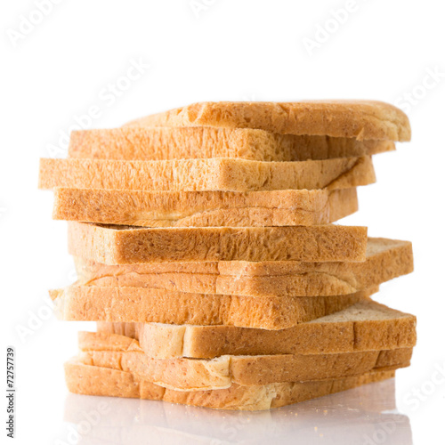 whole wheat bread on a white background