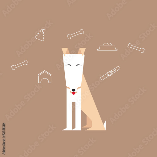 Dog in a flat style.