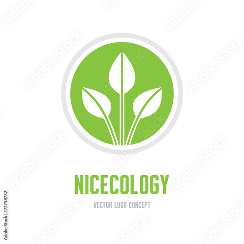 Nice ecology - vector logo. Leaves ecology illustration. photo