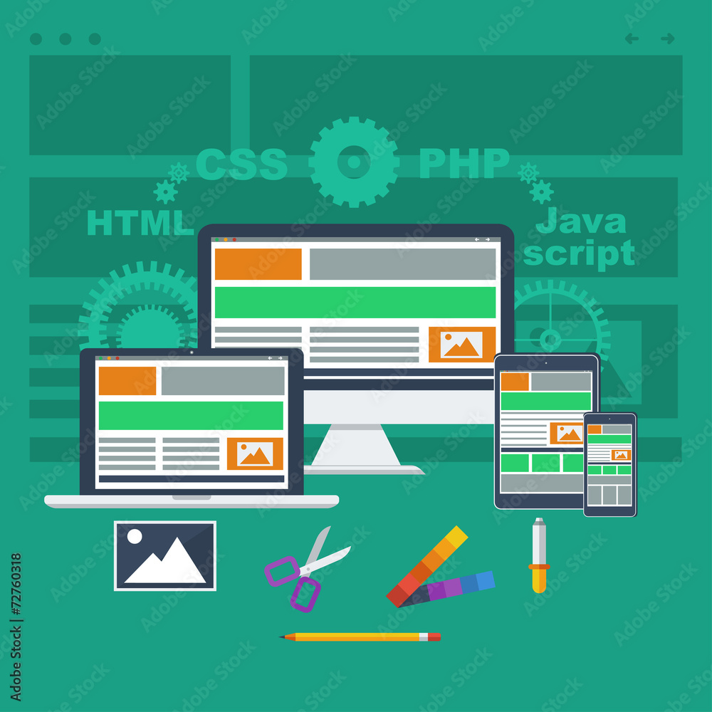 web development concept flat style