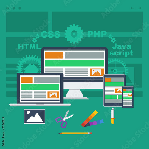 web development concept flat style