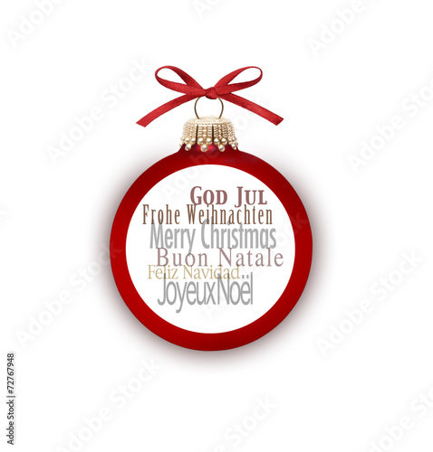 Rote Weihnachtskugel Frohe Weihnachten