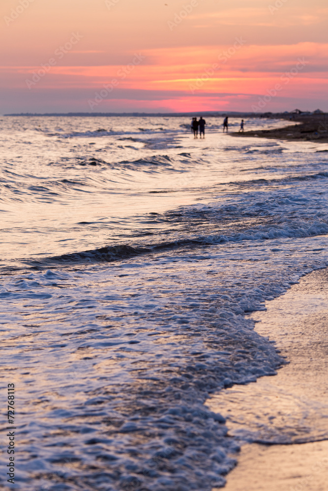 Sunset, Black sea beach, Anapa, Krasnodar region, Russia