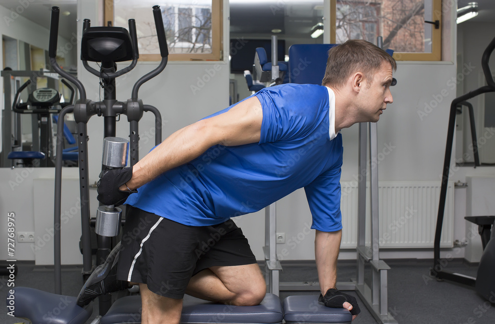 Fototapeta premium adult engaged in active sports in the gym
