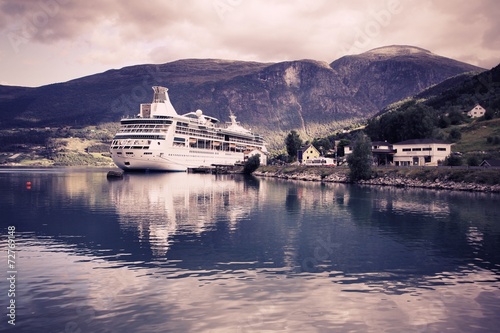 Cruise ship, Norway - cross processed color tone
