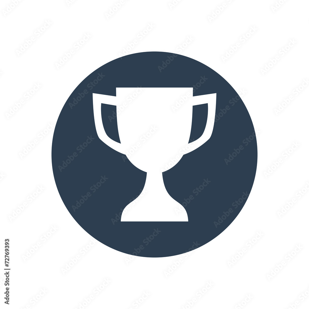 Minimalistic Trophy Icon Symbolizing Achievement and Success. Reward flat icon in dark circle Minimalistic Trophy Icon Symbolizing Achievement and Success. Reward flat icon in dark circle