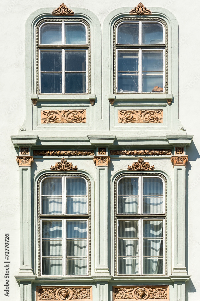 Old Medieval House Windows Facade