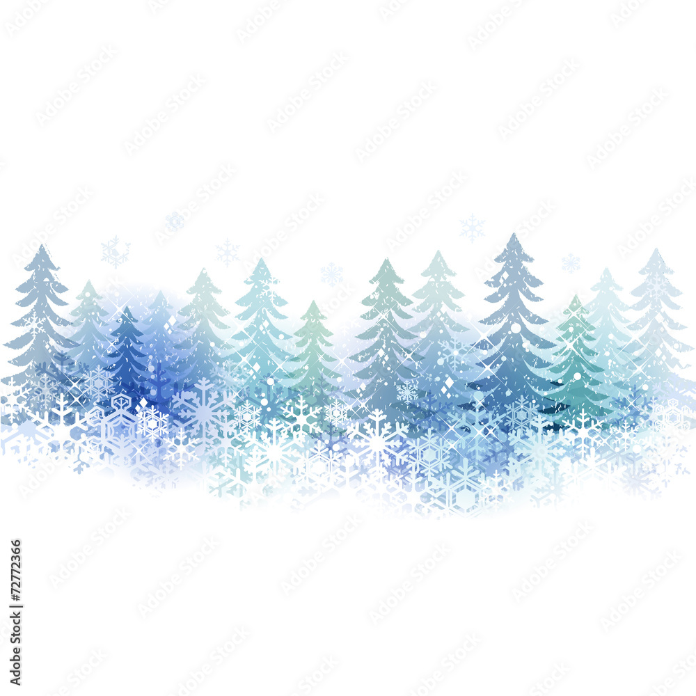 雪冬景色背景snow Scenery Background Stock Vector Adobe Stock