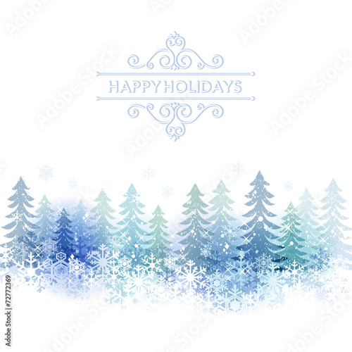 雪 冬 景色 背景　Holiday background with snow scenery