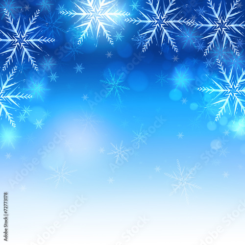 Iced Snowflakes and Sparkle Christmas Background