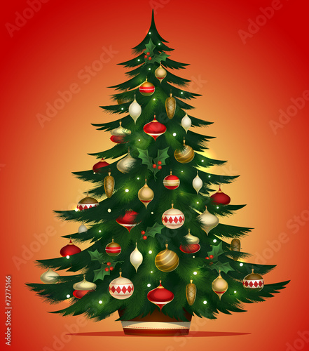 Christmas tree card. Vector illustration