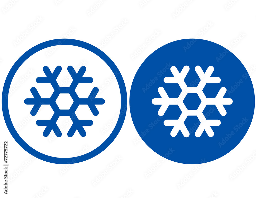 two snowflake signs - obrazy, fototapety, plakaty 