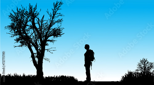 Vector silhouette of a woman.