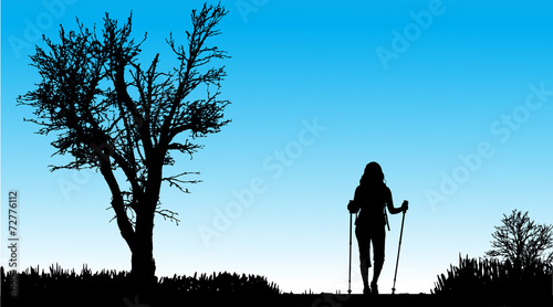 Vector silhouette of a woman.