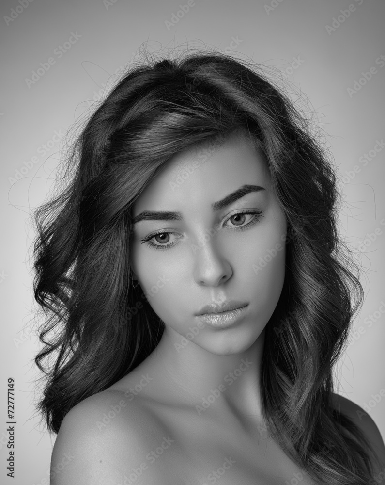 Portrait of a girl with long hair Portrait of a girl with long hair
