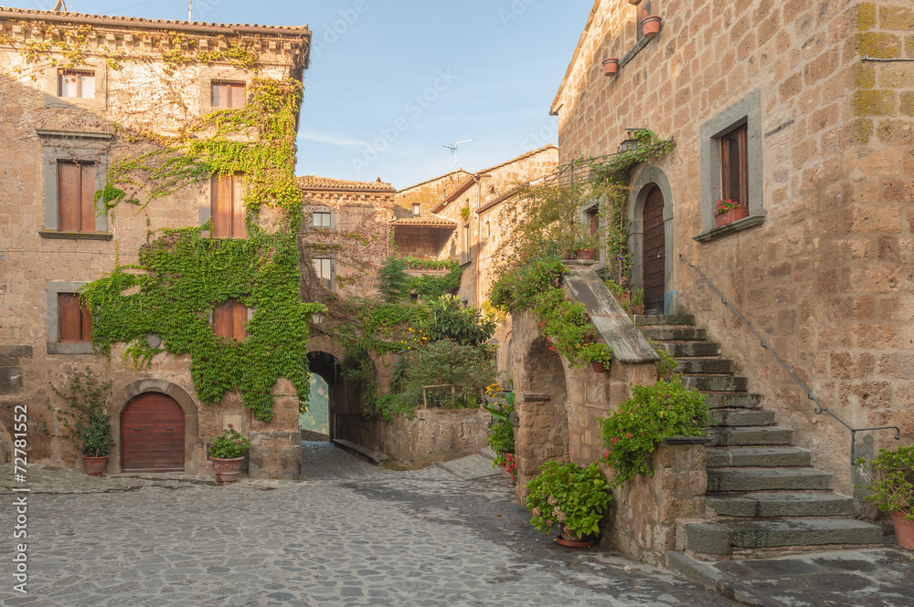 Small alley in the Tuscan village