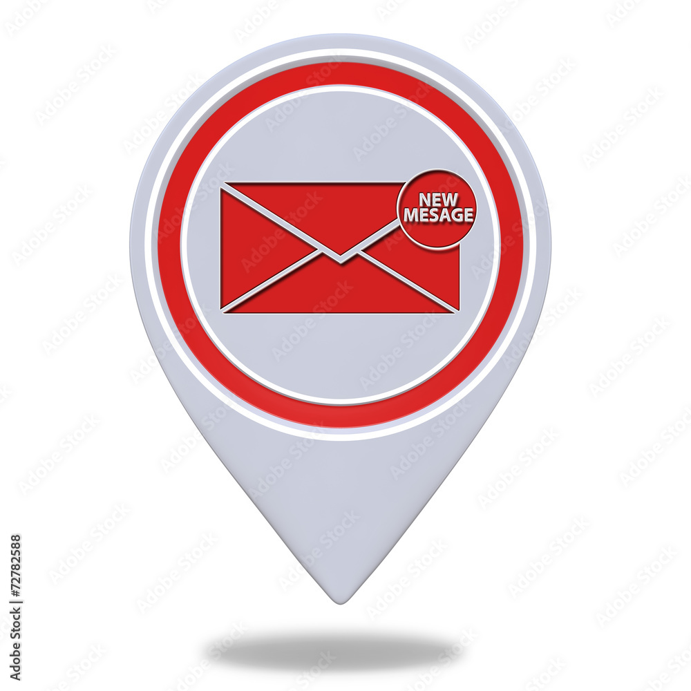 new mesage pointer icon on white background new mesage pointer icon on white background