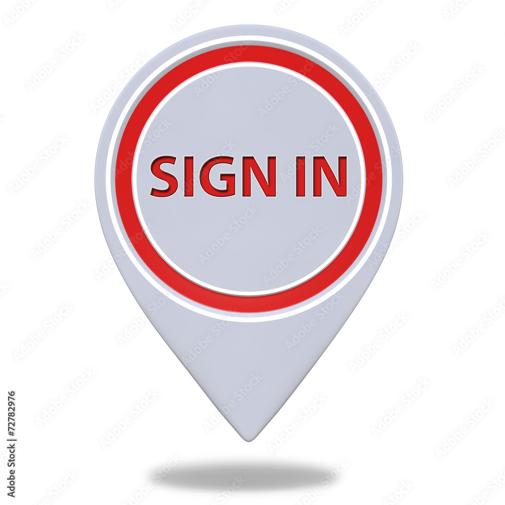 sign in pointer icon on white background sign in pointer icon on white background