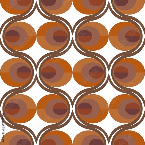 Seamless retro brown and orange background pattern