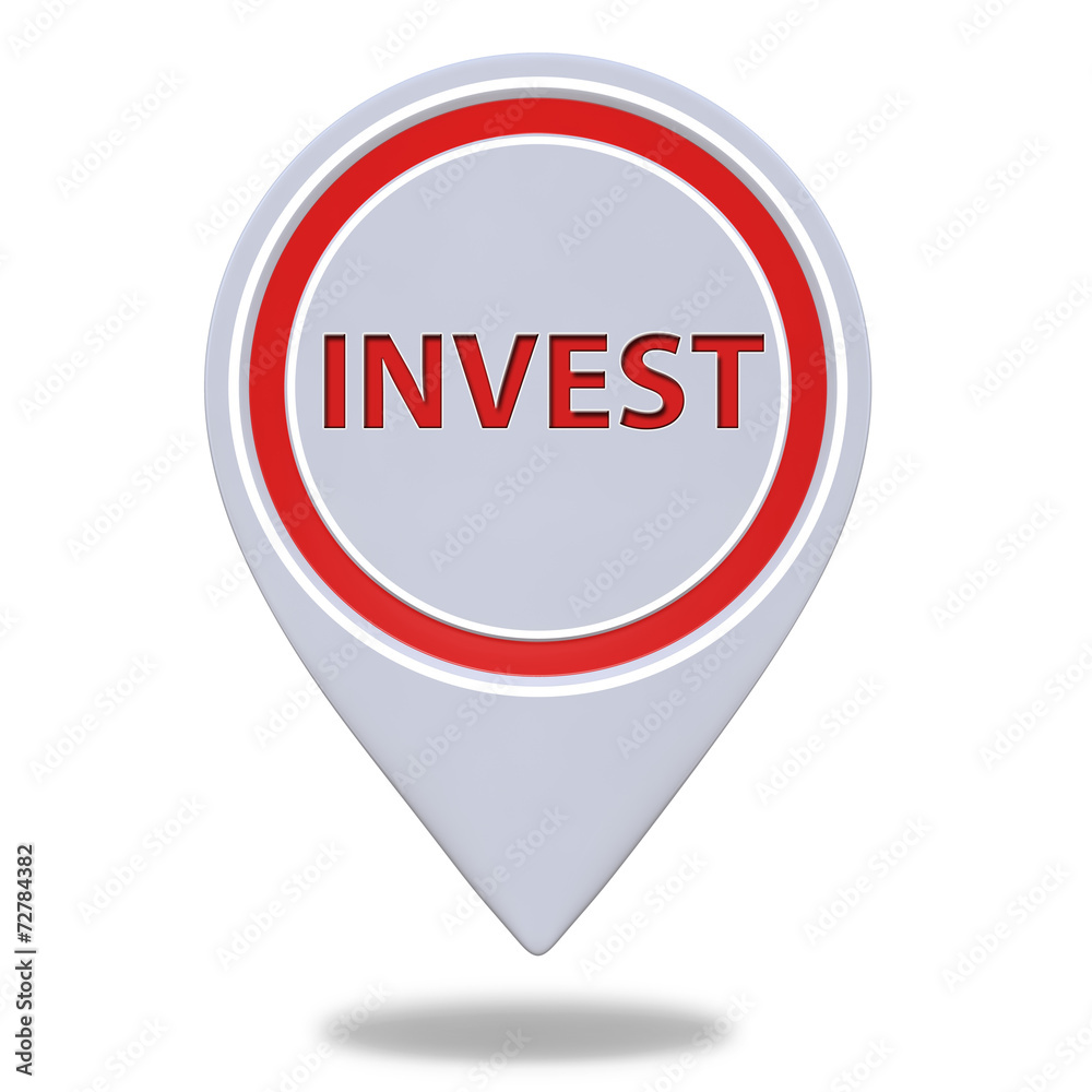 Invest pointer icon on white background Invest pointer icon on white background