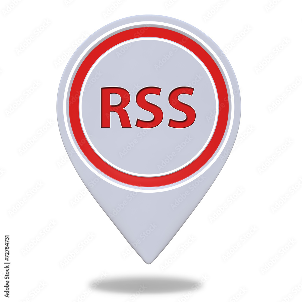 RSS pointer icon on white background RSS pointer icon on white background
