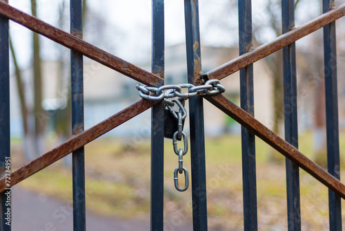Closed gate on a chain